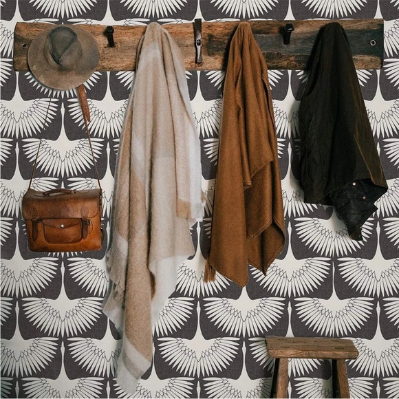 Tempaper Peel and Stick Wallpaper Feather Flock Storm Gray Genevieve Gorder NEW - Picture 3 of 12